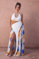 a woman in a white dress