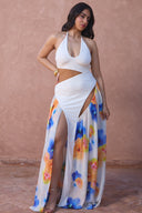 a woman in a white dress