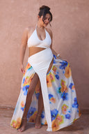 a woman in a white dress