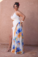 a woman in a white dress