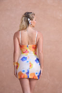 a woman in a dress