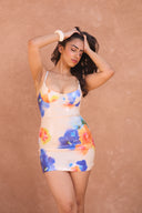 a woman in a dress