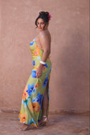 a woman in a dress