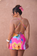 a woman in a dress