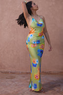a woman in a dress