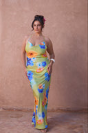 a woman in a dress