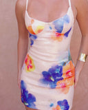 Radiant Bloom - Sequin Bustier Mini Dress